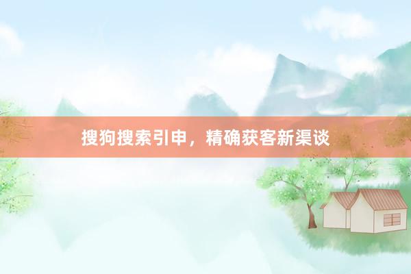 搜狗搜索引申，精确获客新渠谈